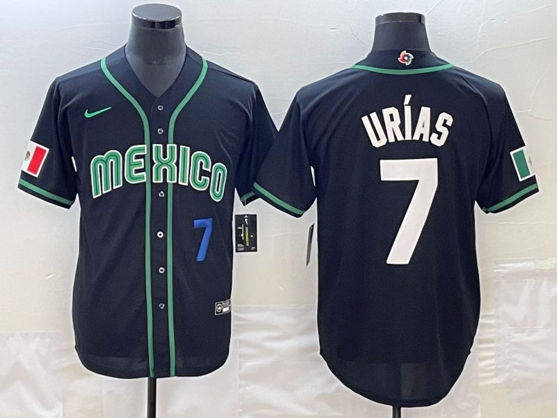 Men 2023 World Cub Mexico #7 Urias Black Nike MLB Jersey32->more jerseys->MLB Jersey